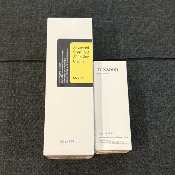 COSRX Advanced Snail 92 All In One Cream and Mixsoon Bean Essence Set